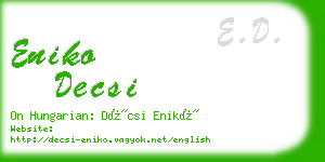 eniko decsi business card